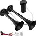Train Horns Kit for Trucks, Super Loud Car Air Horn 12V 150db, Truck Horn Dual Trumpet Motorcycle Train Horn with Compressor for Any 12V Vehicles 
