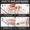 Harita Box Cutter Utility Knife Stainless Steel, Adjustable blades length Heavy Duty Rust Resistance with blackening via phosphating with 10 Pcs SK5 Blades for men women craftmen Quick-Change Bright