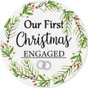 2 x Our First Christmas Engaged Ornament 2025, First Year Xmas Keepsake for Engaged Couple Gift, Christmas Engagement Ornaments, Engagement Gifts for Couples (2.9 Inch) (Multicolor 08)