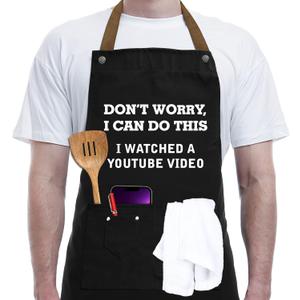 REHAVE Funny Gift for Men, Women, Dad, Father's Day Gifts from Daughter Son, Anniversaries Gift for Husband, Boyfriend, Brother, Uncle, Unique Birthday Grilling Gifts for men  BBQ Cooking Chef Apron
