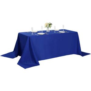 Rectangle Tablecloth 90x132 inch Washable Polyester Fabric Table Cloth for Wedding Party Dining Banquet Decoration90x132, Royal Blue