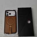 for iPhone 17 Pro Max Case Leather | iPhone 17 Pro Max Leather Case with Stand | Compatible with MagSafe with Magnetic Ring Grip Holder (Brown, IP17 Pro Max-6.9inch)