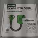 RVGUARD 30 Amp to 50 Amp RV Adapter Cord 12 Inch, NEMA TT-30P to NEMA 14-50R, Dogbone Electrical Converter with LED Power Indicator and Disconnect Handle, Green, ETL Listed