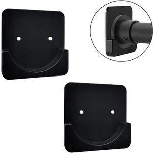 Shower Curtain Rod Holder for Wall,Two Modes of Non-Destructive Installation and Perforated Installation of Bathroom Super Glue Shower Rod Support Base (Black)