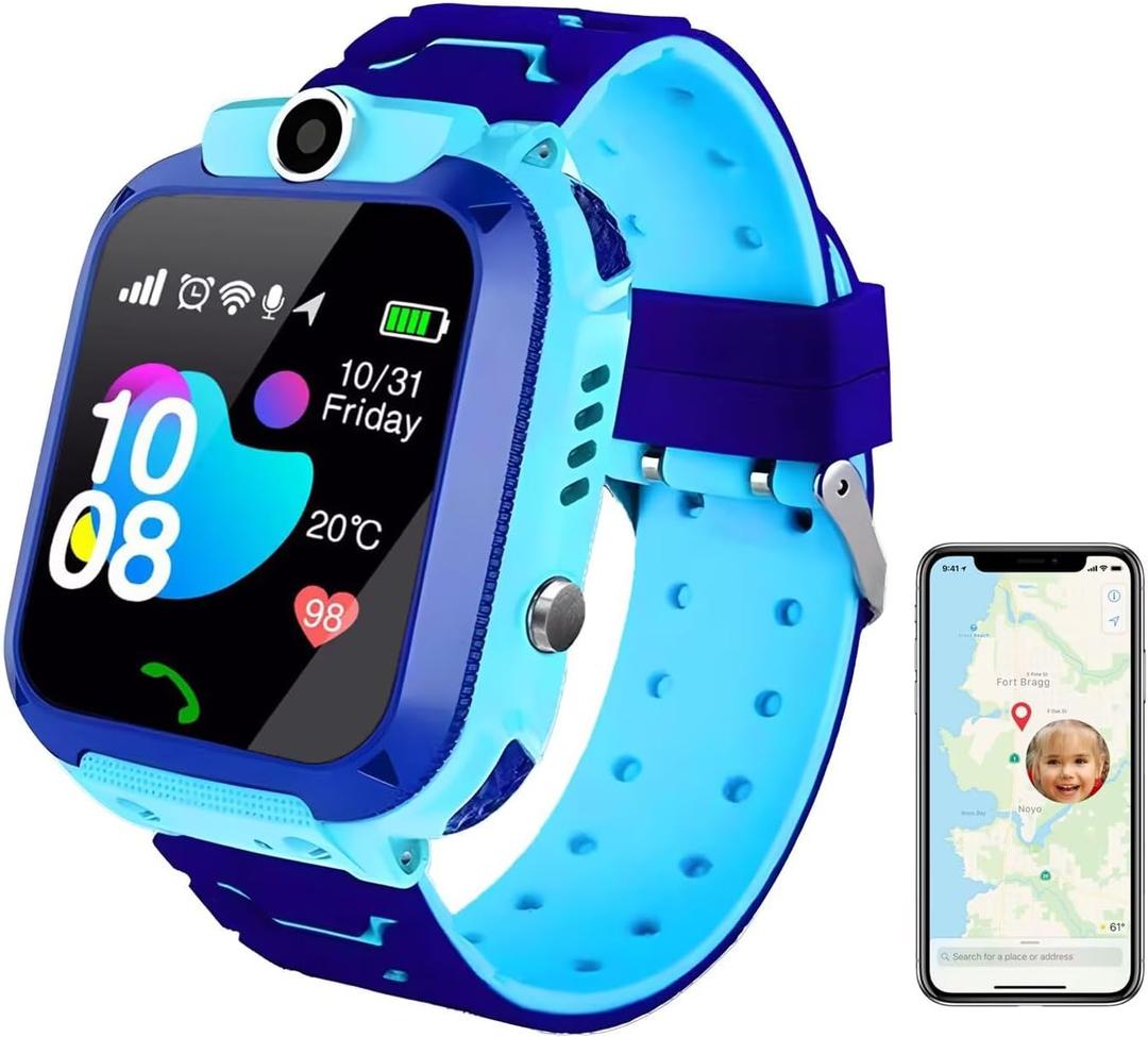 2G Kids GPS Watch, Waterproof Smart Tracker for Boys Girls Ages 3-12 - 2-Way Calling, SOS Button, No Games, 7-Day Battery, Birthday Gift (Blue) 2G Kids GPS Watch, Waterproof Smart Tracker for Boys Girls Ages 3-12 - 2-Way Calling, SOS Button, No Games, 7-Day Battery, Birthday Gift (Blue)