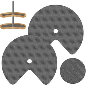 2 Pack 26In Lazy Susan Shelf Liner, Upgraded Composite Materials Circle Lazy Susan Liner for Kitchen Cabinets, Non Adhesive Liners Mats for Shelf Drawer Refrigerator Cupboard, Gray
