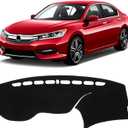 KUST Car Dash Cover for Honda Accord 2013 2014 2015 2016 2017 (LX, Sport, EX, EX-L, & Touring) Polyester Non-Slip Center Console Dash Cover Interior Accessories for Honda Accord No Glare Black