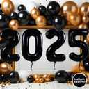 3 x Smlpuame 40 Inch 2025 Balloons Black, LargeFoil Number Balloons for Happy New Years Festival Celebration Party Supplies Class of 2025 Graduation Decorations