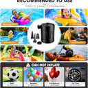 Air Pump for Inflatables,Air Mattress Pump,5200mAh Battery,Camping Essentials,Electric Air Pump,4 Air Nozzles,Fast Inflator Deflate for Inflatable mat,Air Mattresses Beds,Pool Floats,Vacuum Storage