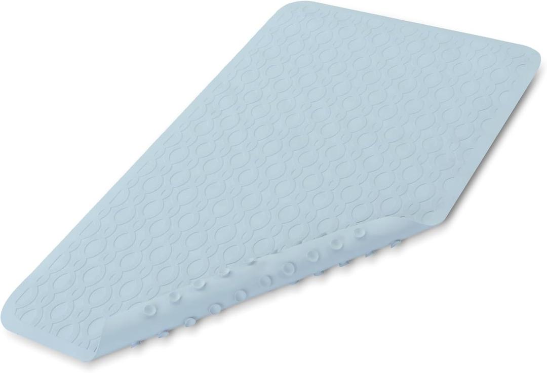 SlipX Solutions Durable Large Rubber Safety Mat 27 x 15, Feel Safe and Surefooted in Your Bath or Shower, Extra Grippy Surface Texture and Over 200 Power Grip Suction Cups, Machine Washable, Gray