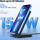 Wireless Charger [2 Pack],15W Fast Wireless Charging Stand,Wireless Charger Compatible with iPhone 15/15 Plus/15 Pro Max/14/13/12 /11Pro Max/XR/XS/X/8 Plus,Galaxy S23/S22/S21/S20 Note 20/10,Google,etc