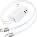 2026 UpgradeSUPERONE 4 in 1 Retractable Wall Charger Plug with Dual USB C Cables 3.3FT (Longest Retractable), 35W Fast Charging Retractable Phone Charger for iPhone 17/16/15/14, iPad, Galaxy, Pixel