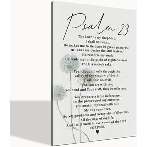 Psalm 23 Wall Art, Psalm 23, Psalms 23 Decor, Scripture Signs Decor, The Lord is My Shepherd, Inspirational Quote Canvas Wall Art, Prayer Room Decor, Christian Wall Decor, Scripture Wall Art 24x16 inches