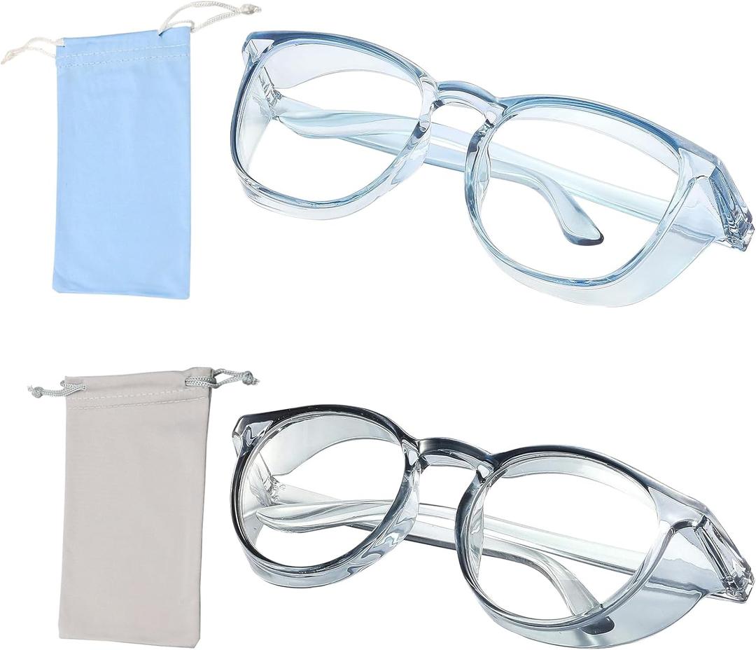 2PCS Safety Glasses Anti Fog Goggles, Stylish Protective Eyewear, Anti Blue Light Shields Glasses