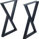 MBQQ 2 Pc Rustic Triangle Shape Heavy Duty Metal Table Legs for Desk & Dining Tables, Industrial Modern, DIY Iron Bench Legs (H28'xW17.7')