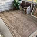 Tribal Indoor/Outdoor Light Brown 3 ft. 6 in. x 5 ft. Area Rug