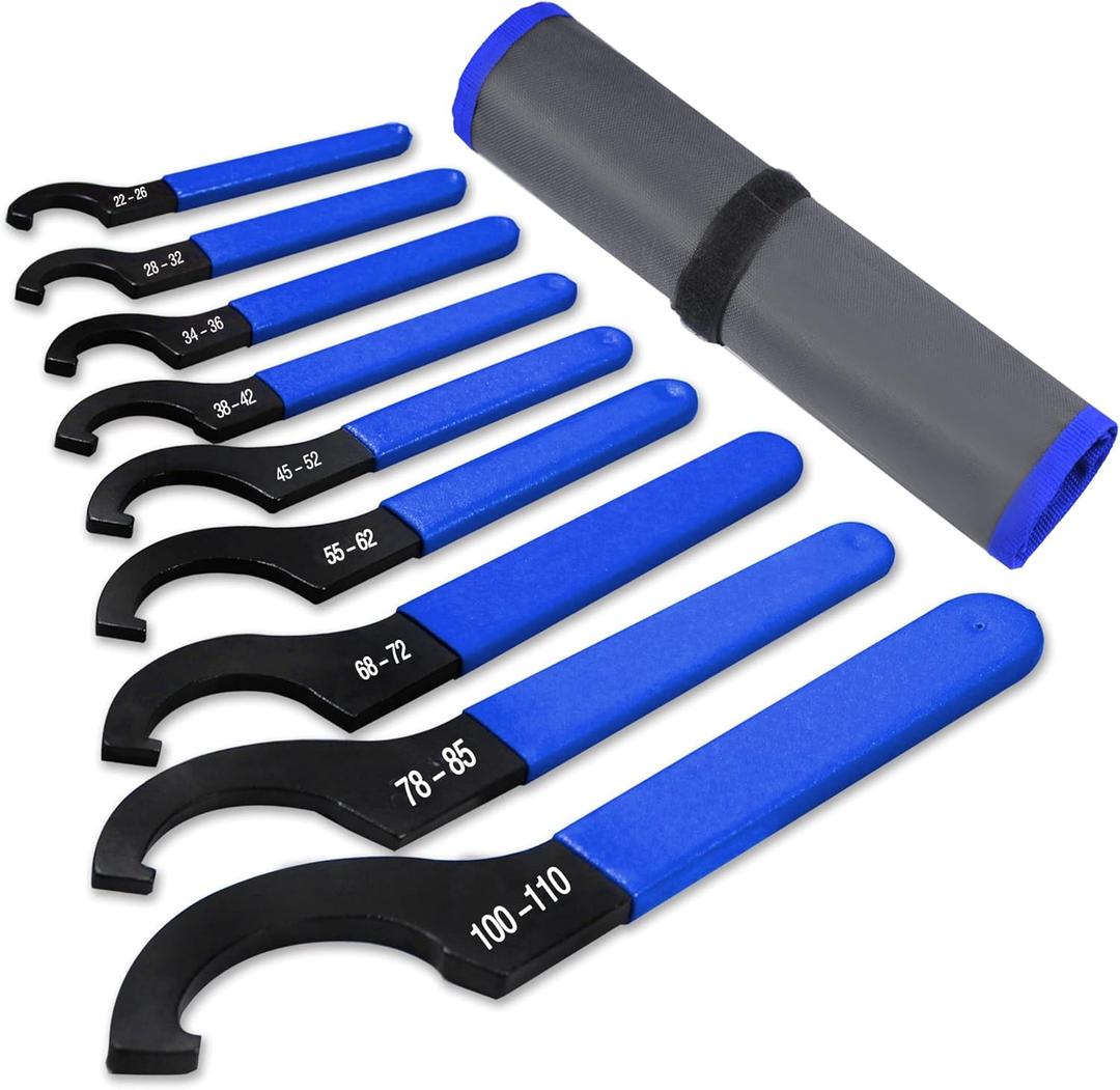 Coilover Wrench, Adjustable Spanner Wrench Set Universal Carbon Steel Shock Spanner for Most Coil Over Shock Adjustments