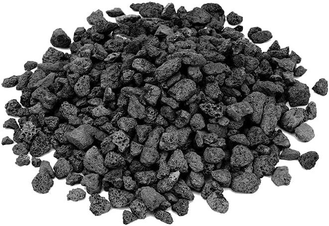 Skyflame 3/8" - 3/4" Natural Stones Lava Rock Granules for Gas Fire Pit | Fireplace | BBQ Grill | Garden Landscaping Decoration | Cultivation of Potted Plants | Indoor Outdoor Use, 10-lb Bag (Black)