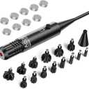Bore Sight Kit Red Boresighter with Button Switch for.17 to 12GA Caliber Rifles Handgun Red Laser Sight