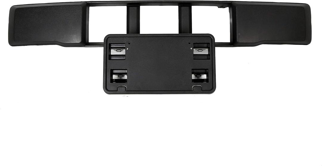ALMULOO Front Bumper Cover & License Bracket Kit Compatible with 2015-2017 Ford F-150 with 2.7L & 3.5L Engines Replacement for FO1044110 FO1068166 Plastic(ABS) Black - 2 Packages