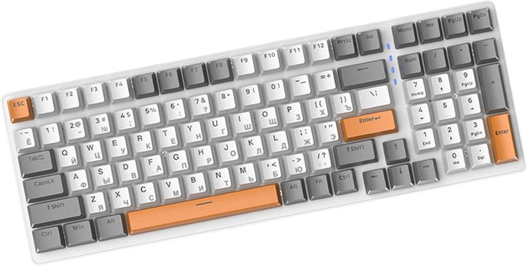predolo Russian Mechanical Gaming Keyboard 100 Keys, Ergonomics,RGB, Backlit, USB Wired Plug and Play Durable Portable 98% Allocation for PC Laptop, Style E