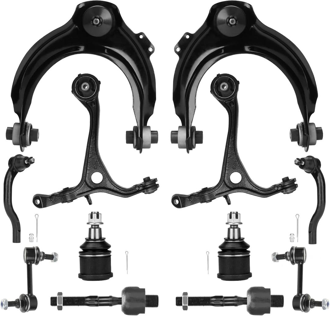 Front Upper Lower Control Arms Suspension Kit Ball Joints Sway Bars Tie Rods Fit for Honda Accord Sedan Coupe 2003 2004 2005 2006 2007, Fit for Acura TSX 2004-2008 -12 pcs