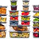 Rubbermaid Brilliance BPA Free 44-Piece Food Storage Containers Set Airtight Leak-Proof with Lids for Meal Prep Lunch and Leftovers