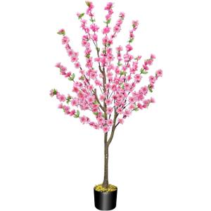 HUAESIN 4.4FT Artificial Cherry Blossom Tree Decor Fake Pink Flowers Sakura Tree Faux Plants Indoor Decor for Spring Living Room Home House Entryway Bedroom Office Inside Wedding Party Outdoor