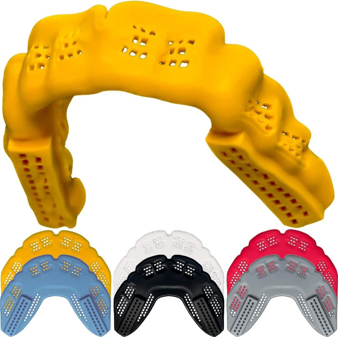 Bulletproof: Worlds Thinnest Most Breathable Mouthguard is 3X Stronger! BJJ Lacrosse Football Basketball MMA Wrestling Hockey Rugby Boxing Men Sports Mouth Guard Grinding Teeth Adult Youth Braces (Hawaiian Sun)