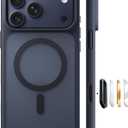 TORRAS Stronger Magnetic & Shockproof for iPhone 17 Pro Max Case, Fit for MagSafe, Military Grade Drop Protection, Camera Control, DIY Button, Slim for iPhone 17 Pro Max Case Translucent Matte Black
