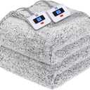 Sealy Electric Blanket Queen Size, Dual Control Soft Sherpa Heated Blanket with 10 Heating Levels & 1 to 12 Hours Auto-Off Settings Over-Heated Protection 84"x90" Machine Washable, Charcoal