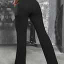 Women's High Waist Bootcut Yoga Pants with Pockets Wide Leg Workout Long Bootleg Work Pants Size L
