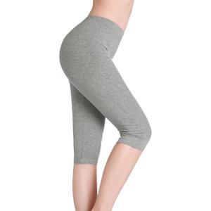 CnlanRow Women Under Skirt Shorts Tights Capri Leggings Stretch Cropped Pants (Small, Light Gray)