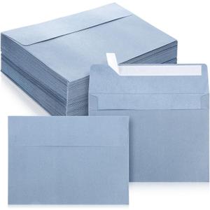 Ctosree Dusty Blue Invitation Envelopes Peel Stick Seal 120 GSM Heavyweight Blue Invitation Envelopes for Greeting Cards Wedding Birthday(A7, 5.25 x 7.25 Inch,150 Pcs)