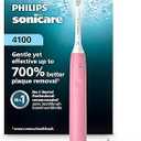 Philips Sonicare 4100 Electric Rechargeable Power Toothbrush, Pink, with Genuine Philips Sonicare Optimal Plaque Control Replacement Toothbrush Heads, White, 3 Pack