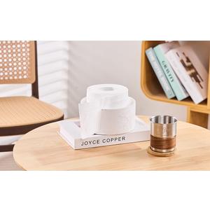 White Boho Flowers Carved Toilet Paper Holder Stand for Bathroom Countertop or Floating Shelves,Toilet Top Decorative Roll Organizer Mega Roll 5.5 Inches or Less, Free Standing Mega Roll Storage