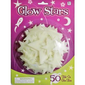 Glow Stars 50 Stick on Decoration Room