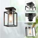 1 Pack Semi Flush Mount Black Metal Frame Ceiling Light with Clear Glass Shade, Farmhouse Fixture for Kitchen, Island, Entryway, Porch, Foyer, Dining Room