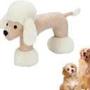 2 x Linen Animal Shape Cotton Rope Dog Chew Toy, Squeaky, Sturdy Linen Fabric (Dog)