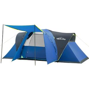 LOYEAHCAMP 8 Person Larger Extended Dome Camping Tent with 3 Rooms, Waterproof Semi-Freestanding Family Outdoor Tent with Spacious Interior and Mesh Windows