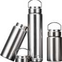 CDJ 16 oz Vacuum Insulated Stainless Steel Water Bottle with Handle, Leak-Proof Double Walled Water Bottle, Reusable and Portable, Metal Water Bottle for School, Hiking, Camping