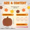 2 x YUNAI Pumpkin Halloween Garland, Wooden Beads & Felt Pumpkin Decor, Thanksgiving & Christmas Fall Decor, 2