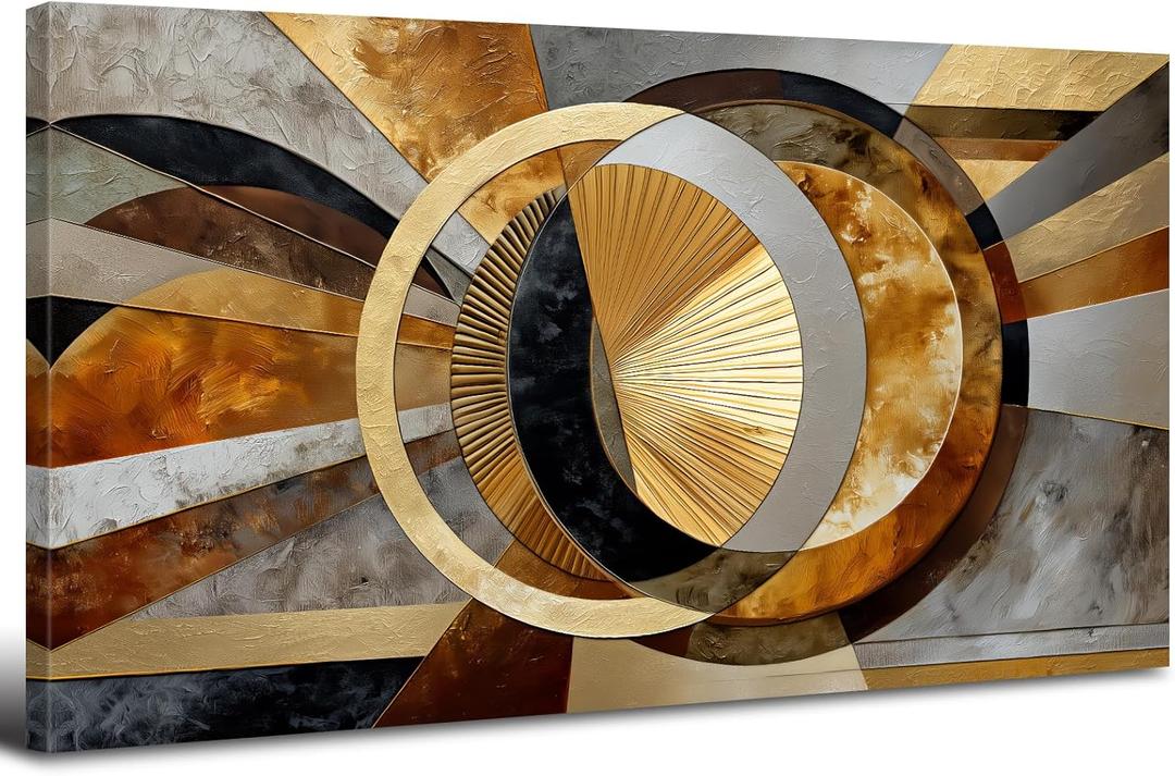 Abstract Geometric Wall Art Black Grey Gold Wall Decor Abstract Neutral Picture Living Room Modern Home Office Decor Boho Mid Century Modern Painting Poster Artwork Decorations 20x40
