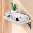 DAWASAPAT Projector Shelf/Modem Shelf/Router Shelf/Cable Box Wall Mount, Floating White Projector Shelf With Cable Ties