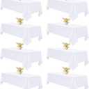 8 Pack White Table Cloth Rectangle Tablecloth 60 x 126 Inch Table Cloths for 8 Foot Rectangle Tables, Wrinkle Resistant Washable Polyester Fabric Tablecloth for Wedding Party Banquet Buffet