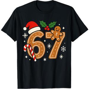 6 7 Meme Christmas Shirt 67 Six Seven Cookies Gingerbread T-Shirt 1X