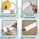 Bates- Floor Cord Cover, 6ft Cable Cover, White, Extension Cord Cover Floor, Cord Protector, Floor Cable Cover, Cord Hider Floor, Cable Cover Floor, Cable Floor Cover, Cable Covers for Cords