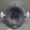 ANGELBLISS Baby Potty Training Toilet Seat with Soft Cushion Handles, Haute Collection, Double Anti-Slip Design and Splash Guard for Boys and Girls (Blue)