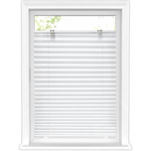 LazBlinds Tool-Free Cordless Pleated Shades with Suction Cups Light Filtering Top Down Bottom Up Pleated Blinds for Window Size 23" W x 38" H, White