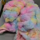 LIFEREVO Fluffy Faux Rabbit Fur Bubble Throw, Rainbow Plush Shaggy Blanket for Couch Sofa Chair, Soft Cute Tie Dye Furry Blanket Adults Kids Girls, Fuzzy Throw for Bedroom Living Room, 50x60, Rainbow